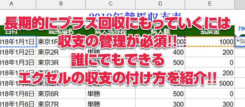 競馬 エクセル 収支