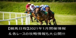 【競馬日程】2021年1月開催情報＆各レースの攻略情報も大公開
