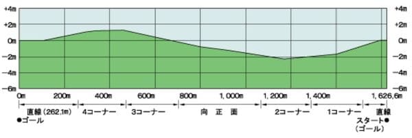 函館競馬場の高低差