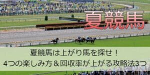 夏競馬は上がり馬を探せ！4つの楽しみ方＆回収率が上がる攻略法3つ