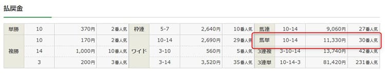 2025年11月30日東京5R結果